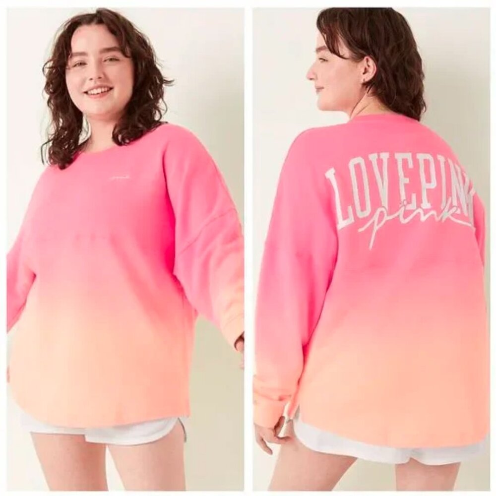 Victoria Secret PINK Ombre Pullover Oversized Fit Scoop Neck Sweater M